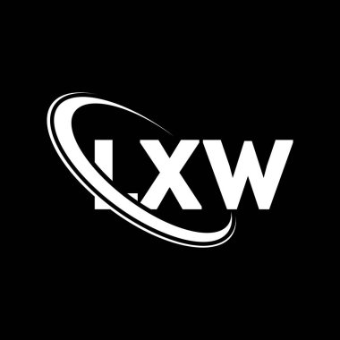 LXW logosu. LXW mektubu. LXW harf logosu tasarımı. Çember ve büyük harfli monogram logosuna bağlı ilk LXW logosu. Teknoloji, iş ve emlak markası için LXW tipografisi.