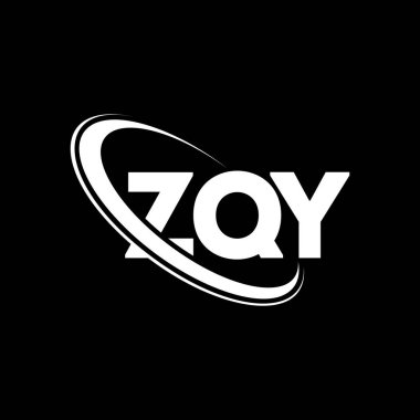 ZQY logosu. ZQY harfi. ZQY harf logosu tasarımı. Çember ve büyük harfli monogram logosuna bağlı baş harfler ZQY logosu. Teknoloji, iş ve emlak markası için ZQY tipografisi.