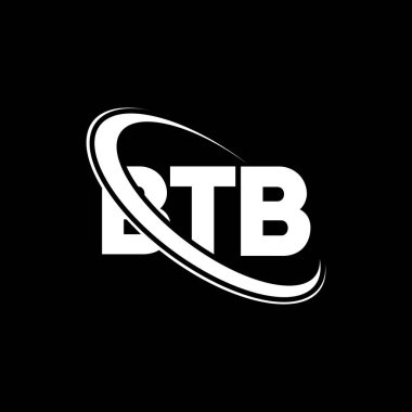 BTB logosu. BTB mektubu. BTB harfli logo tasarımı. Çember ve büyük harfli monogram logosuyla birleştirilmiş BTB logosu. Teknoloji, iş ve emlak markası için BTB tipografisi.