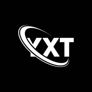 YXT logosu. YXT harfi. YXT harf logosu tasarımı. Çember ve büyük harfli monogram logosuna bağlı baş harfler YXT logosu. Teknoloji, iş ve emlak markası için YXT tipografisi.