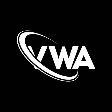 VWA logosu. VWA mektubu. VWA mektup logosu tasarımı. Çember ve büyük harfli monogram logosuna bağlı VWA logosu. Teknoloji, iş ve emlak markası için VWA tipografisi.