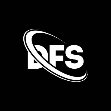 DFS logosu. Sosyal Hizmetler mektubu. DFS mektup logosu tasarımı. Çember ve büyük harfli monogram logosuna bağlı DFS logosu. Teknoloji, iş ve emlak markaları için DFS tipografisi.
