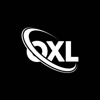 OXL logosu. OXL harfi. OXL harf logosu tasarımı. Çember ve büyük harfli monogram logosuyla birleştirilmiş OXL logosu. Teknoloji, iş ve emlak markası için OXL tipografisi.