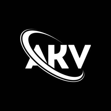 AKV logosu. AKV mektubu. AKV harf logosu tasarımı. Çember ve büyük harfli monogram logosuyla birleştirilmiş AKV logosu. AKV teknoloji, iş ve emlak markası tipografisi.