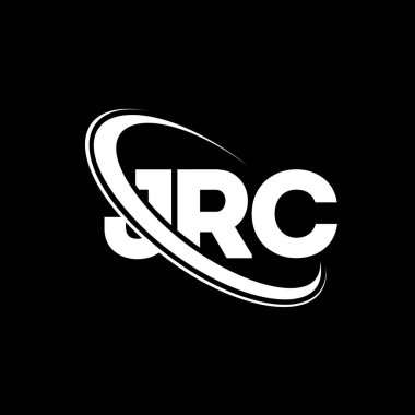 JRC logosu. JRC mektubu. JRC mektup logosu tasarımı. Çember ve büyük harfli monogram logosuna bağlı JRC logosu. Teknoloji, iş ve emlak markası için JRC tipografisi.