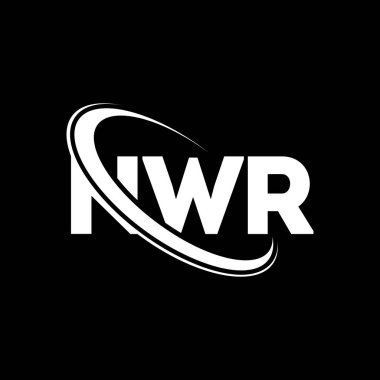 NWR logosu. NWR mektubu. NWR harf logosu tasarımı. Çember ve büyük harfli monogram logosuna bağlı NWR logosu. Teknoloji, iş ve emlak markası için NWR tipografisi.