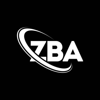 ZBA logosu. ZBA mektubu. ZBA harfli logo tasarımı. Çember ve büyük harfli monogram logosuna bağlı baş harfler ZBA logosu. Teknoloji, iş ve emlak markası için ZBA tipografisi.