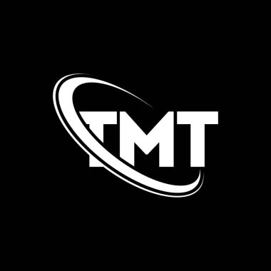 TMT logosu. TMT mektubu. TMT mektup logosu tasarımı. Çember ve büyük harfli monogram logosuna bağlı TMT logosu. Teknoloji, iş ve emlak markası için TMT tipografisi.