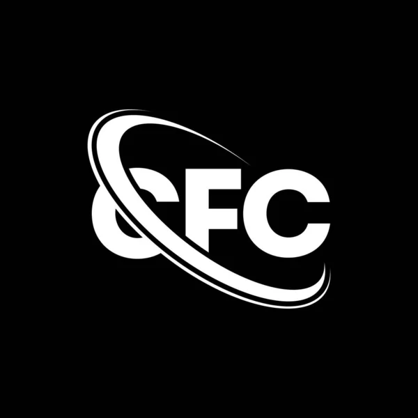 Cfc Logosu Cfc Mektubu Cfc Harf Logosu Tasarımı Çember Büyük — Stok Vektör