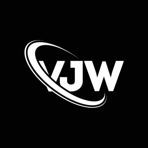 Vjw Vjw Vjw 디자인 Vjw 로고는 대문자 로고와 연결되어 비즈니스 — 스톡 벡터