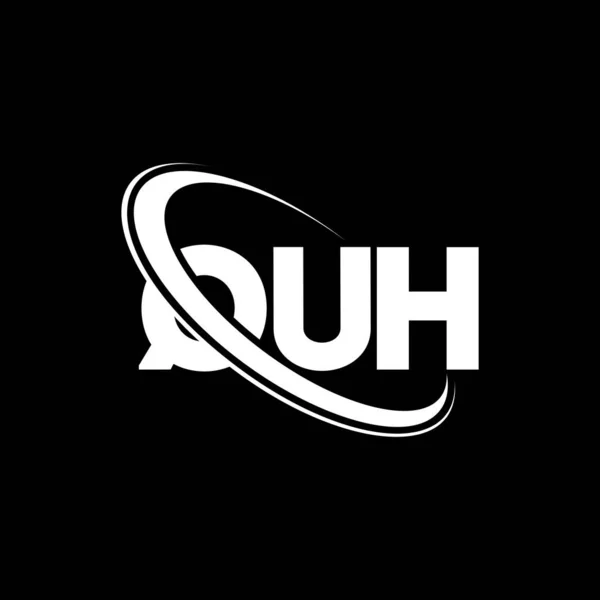Quh标志 Quh信 Quh字母标识设计 带有圆形和大写字母标识的Quh标识首字母缩写 Qh技术 商业和房地产品牌的排版 — 图库矢量图片