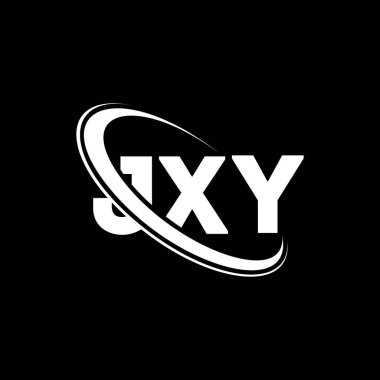 JXY logosu. JXY mektubu. JXY harf logosu tasarımı. Çember ve büyük harfli monogram logosuyla birleştirilmiş JXY logosu. Teknoloji, iş ve emlak markası için JXY tipografisi.