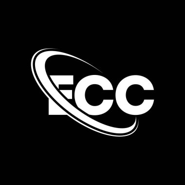 ECC logosu. ECC mektubu. ECC harf logosu tasarımı. Çember ve büyük harfli monogram logosuna bağlı baş harfler. Teknoloji, iş ve emlak markası için ECC tipografisi.