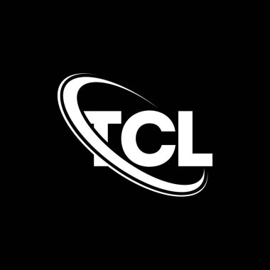 TCL logosu. TCL mektubu. TCL harf logosu tasarımı. Çember ve büyük harfli monogram logosuna bağlı baş harfler TCL logosu. Teknoloji, iş ve emlak markası için TCL tipografisi.
