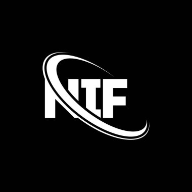 NIF logosu. NIF mektubu. NIF mektup logosu tasarımı. Çember ve büyük harfli monogram logosuna bağlı NIF logosu. Teknoloji, iş ve emlak markası için NIF tipografisi.