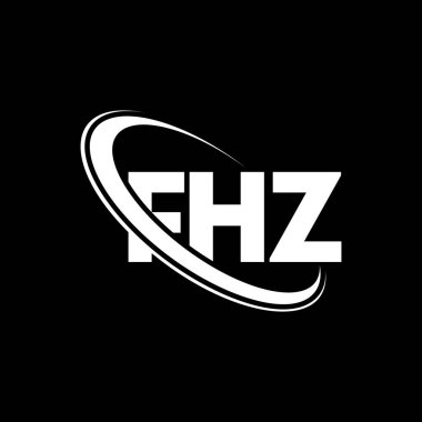 FHZ logosu. FHZ harfi. FHZ harf logosu tasarımı. Çember ve büyük harfli monogram logosuna bağlı FHZ logosu. Teknoloji, iş ve emlak markası için FHZ tipografisi.