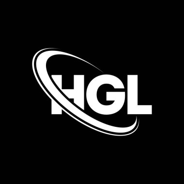 HGL logosu. HGL mektubu. HGL harf logosu tasarımı. Çember ve büyük harfli monogram logosuna bağlı HGL logosunun baş harfleri. Teknoloji, iş ve emlak markası için HGL tipografisi.