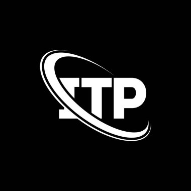 ITP logosu. ITP mektubu. ITP mektup logosu tasarımı. Çember ve büyük harfli monogram logosuna bağlı ilk ITP logosu. Teknoloji, iş ve emlak markası için ITP tipografisi.