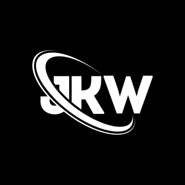 JKW logosu. JKW mektubu. JKW harfli logo tasarımı. Çember ve büyük harfli monogram logosuyla birleştirilmiş JKW logosu. Teknoloji, iş ve emlak markası için JKW tipografisi.