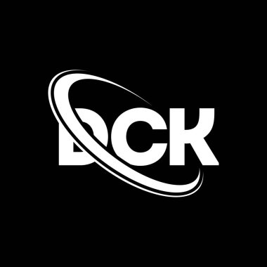 DCK logosu. DCK mektubu. DCK harf logosu tasarımı. Çember ve büyük harfli monogram logosuna bağlı baş harfler DCK logosu. Teknoloji, iş ve emlak markası için DCK tipografisi.