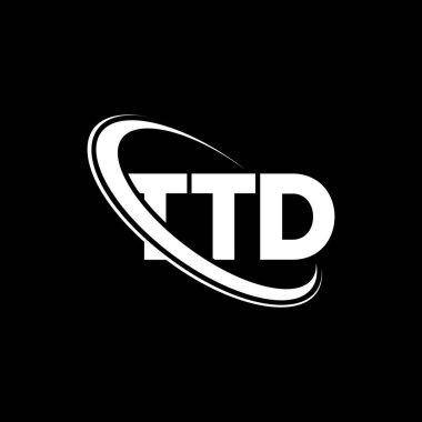 TTD logosu. TTD mektubu. TTD harf logosu tasarımı. Çember ve büyük harfli monogram logosuna bağlı TTD logosu. Teknoloji, iş ve emlak markası için TTD tipografisi.