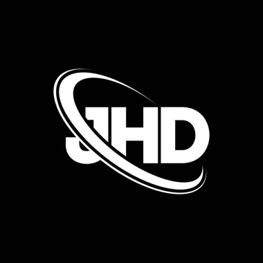 JHD logosu. JHD mektubu. JHD harf logosu tasarımı. Çember ve büyük harfli monogram logosuna bağlı baş harfler JHD logosu. Teknoloji, iş ve emlak markası için JHD tipografisi.