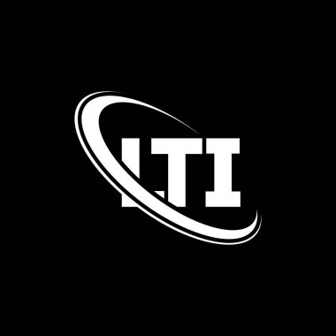 LTI logosu. LTI mektubu. LTI harf logosu tasarımı. Çember ve büyük harfli monogram logosuna bağlı ilk LTI logosu. Teknoloji, iş ve emlak markası için LTI tipografisi.