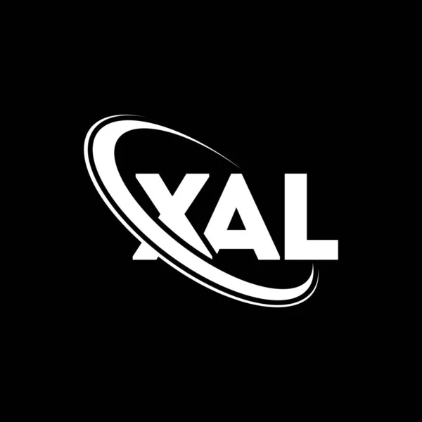 Xal Logosu Xal Mektubu Xal Harf Logosu Tasarımı Çember Büyük — Stok Vektör