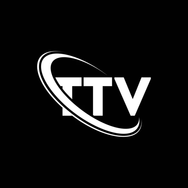 Ttv Logo Ttv Brief Ttv Letter Logo Ontwerp Initialen Ttv — Stockvector