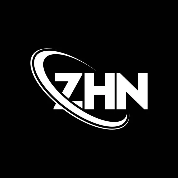 Zhnロゴ Zhnの手紙 Zhnレターロゴデザイン 初期のZhnロゴはサークルと大文字のモノグラムロゴとリンクされています テクノロジー ビジネス 不動産ブランドのためのZhnタイポグラフィ — ストックベクタ