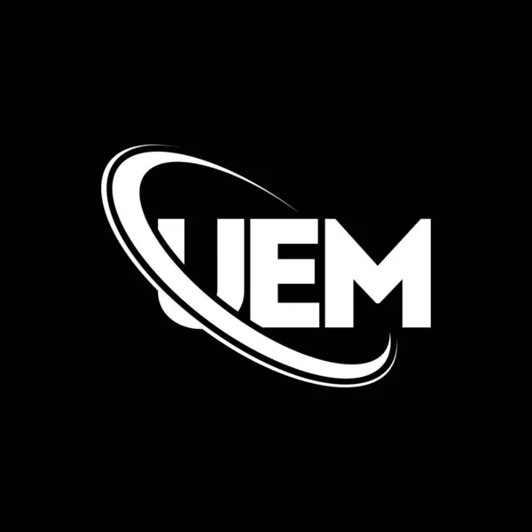 Uem Logotypen Uem Brev Utformning Uem Brevets Logotyp Initialer Uem — Stock vektor