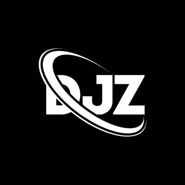 DJZ logosu. DJZ mektubu. DJZ harf logosu tasarımı. Daire ve büyük harfli monogram logosuyla birleştirilmiş DJZ logosu. Teknoloji, iş ve emlak markası için DJZ tipografisi.