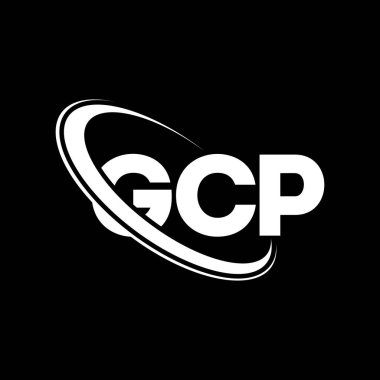 GCP logosu. GCP harfi. GCP harf logosu tasarımı. Çember ve büyük harfli monogram logosuna bağlı GCP logosu. Teknoloji, iş ve emlak markası için GCP tipografisi.