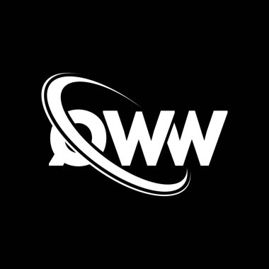 QWW logosu. QWW mektubu. QWW harfli logo tasarımı. Çember ve büyük harfli monogram logosuyla birleştirilmiş QWW logosu. QWW teknoloji, iş ve gayrimenkul markası tipografisi.