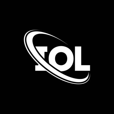 IOL logosu. IOL mektubu. IOL mektup logosu tasarımı. Çember ve büyük harfli monogram logosuna bağlı ilk IOL logosu. Teknoloji, iş ve emlak markası için IOL tipografisi.