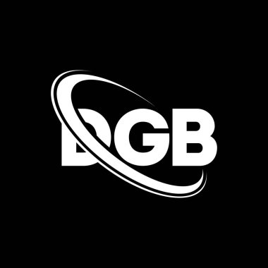 DGB logosu. DGB mektubu. DGB mektup logosu tasarımı. Daire ve büyük harfli monogram logosuna bağlı DGB logosu. Teknoloji, iş ve emlak markası için DGB tipografisi.