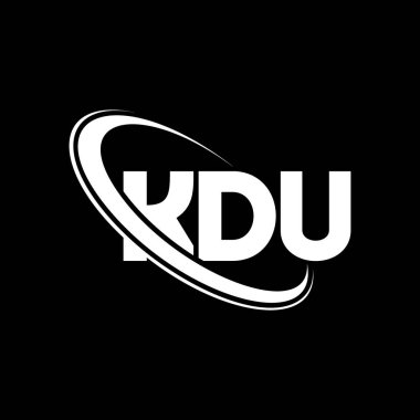 KDU logosu. KDU mektubu. KDU mektup logosu tasarımı. Çember ve büyük harfli monogram logosuna bağlı KDU logosu. Teknoloji, iş ve emlak markası için KDU tipografisi.