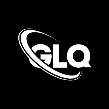 GLQ logosu. GLQ harfi. GLQ harfi logo tasarımı. Çember ve büyük harfli monogram logosuyla birleştirilmiş GLQ logosu. Teknoloji, iş ve emlak markası için GLQ tipografisi.