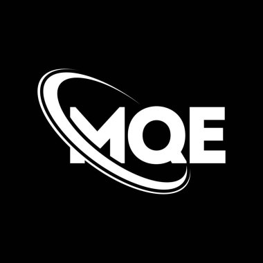 MQE logosu. MQE mektubu. MQE harf logosu tasarımı. Çember ve büyük harfli monogram logosuyla MQE logosunun baş harfleri. Teknoloji, iş ve emlak markası için MQE tipografisi.