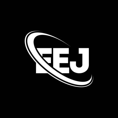 EEJ logosu. EEJ mektubu. EEJ harf logosu tasarımı. Çember ve büyük harfli monogram logosuyla birleştirilmiş AEJ logosu. Teknoloji, iş ve gayrimenkul markası için EEJ tipografisi.