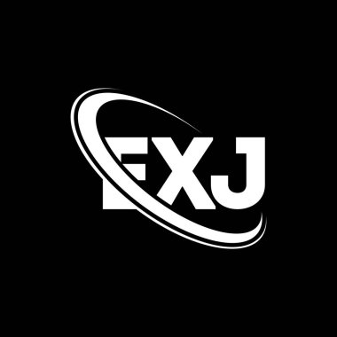 EXJ logosu. EXJ mektubu. EXJ harf logosu tasarımı. Çember ve büyük harfli monogram logosuyla birleştirilmiş EXJ logosu. Teknoloji, iş ve emlak markası için EXJ tipografisi.