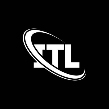 ITL logosu. ITL mektubu. ITL mektup logosu tasarımı. Çember ve büyük harfli monogram logosuna bağlı ilk harfler ITL logosu. Teknoloji, iş ve emlak markası için ITL tipografisi.