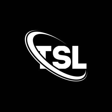TSL logosu. TSL mektubu. TSL harf logosu tasarımı. Çember ve büyük harfli monogram logosuna bağlı baş harfler TSL logosu. Teknoloji, iş ve emlak markası için TSL tipografisi.