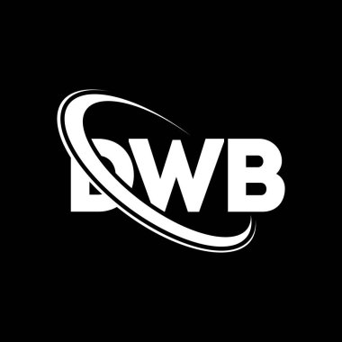 DWB logosu. DWB mektubu. DWB mektup logosu tasarımı. Çember ve büyük harfli monogram logosuna bağlı baş harfler DWB logosu. Teknoloji, iş ve emlak markası için DWB tipografisi.