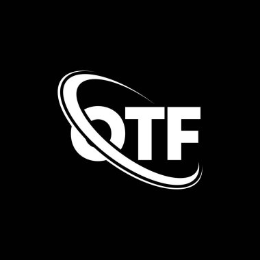 OTF logosu. OTF mektubu. OTF mektup logosu tasarımı. Çember ve büyük harfli monogram logosuna bağlı baş harfler. Teknoloji, iş ve emlak markası için OTF tipografisi.