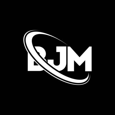 BJM logosu. BJM mektubu. BJM mektup logosu tasarımı. Çember ve büyük harfli monogram logosuna bağlı baş harfler BJM logosu. Teknoloji, iş ve emlak markası için BJM tipografisi.
