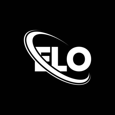 ELO logosu. ELO mektubu. ELO mektup logosu tasarımı. Çember ve büyük harfli monogram logosuna bağlı ilk ELO logosu. Teknoloji, iş ve emlak markası için ELO tipografisi.