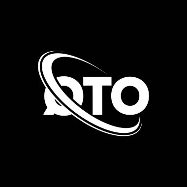 QTO logosu. QTO mektubu. QTO harfi logo tasarımı. Çember ve büyük harfli monogram logosuna bağlı baş harfler QTO logosu. Teknoloji, iş ve emlak markası için QTO tipografisi.