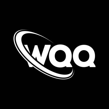 WQQ logosu. WQQ harfi. WQQ harfi logo tasarımı. Çember ve büyük harfli monogram logosuna bağlı baş harfler WQQ logosu. Teknoloji, iş ve emlak markası için WQQ tipografisi.
