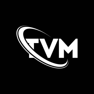 TVM logosu. TVM mektubu. TVM harf logosu tasarımı. Çember ve büyük harfli monogram logosuna bağlı TVM logosu. Teknoloji, iş ve emlak markası için TVM tipografisi.
